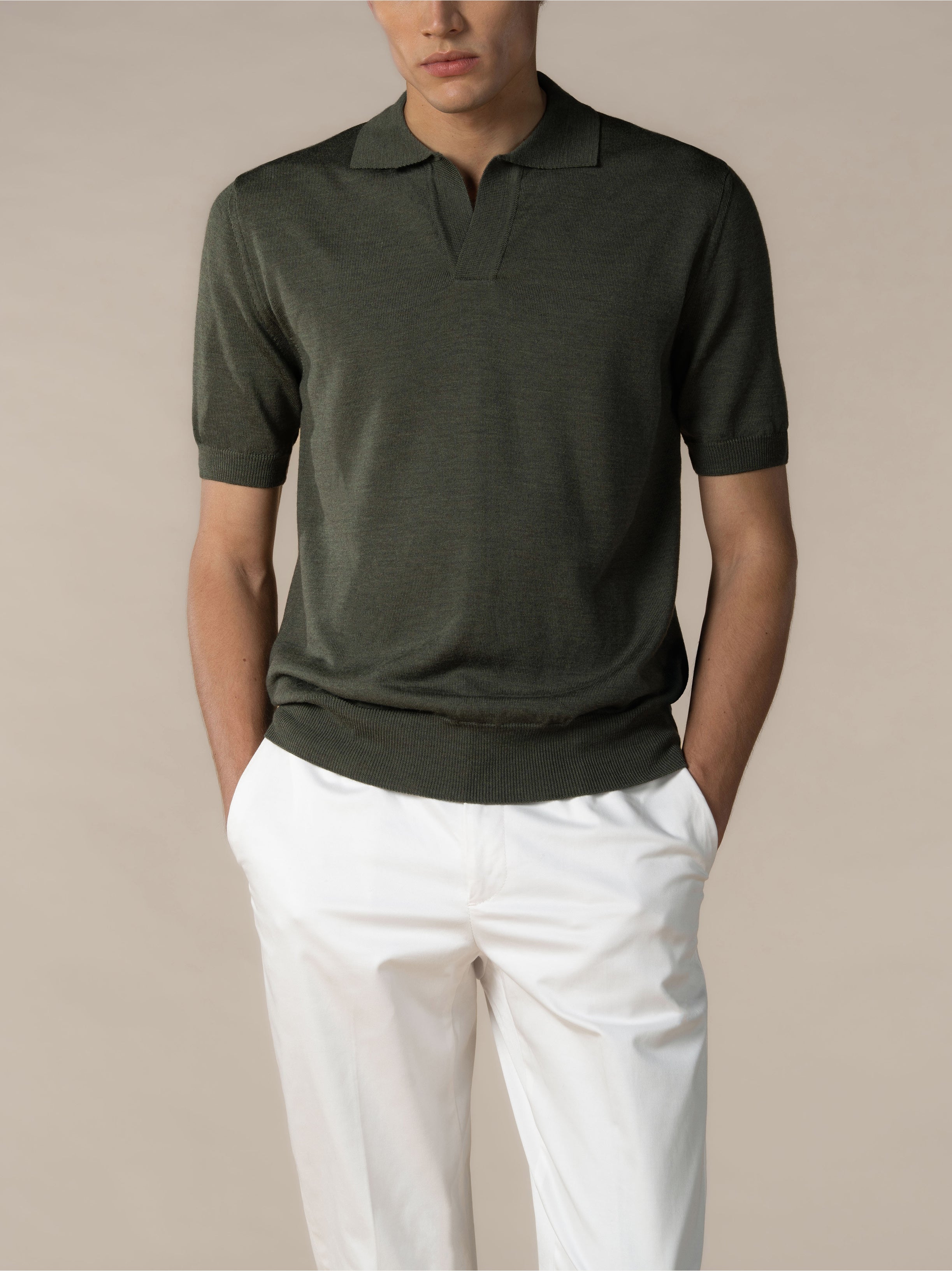 Shortsleeve Buttonless Polo Classic Green - Image 2