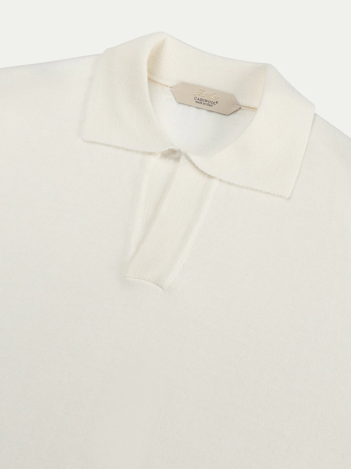Shortsleeve Buttonless Polo Ivory - Image 3
