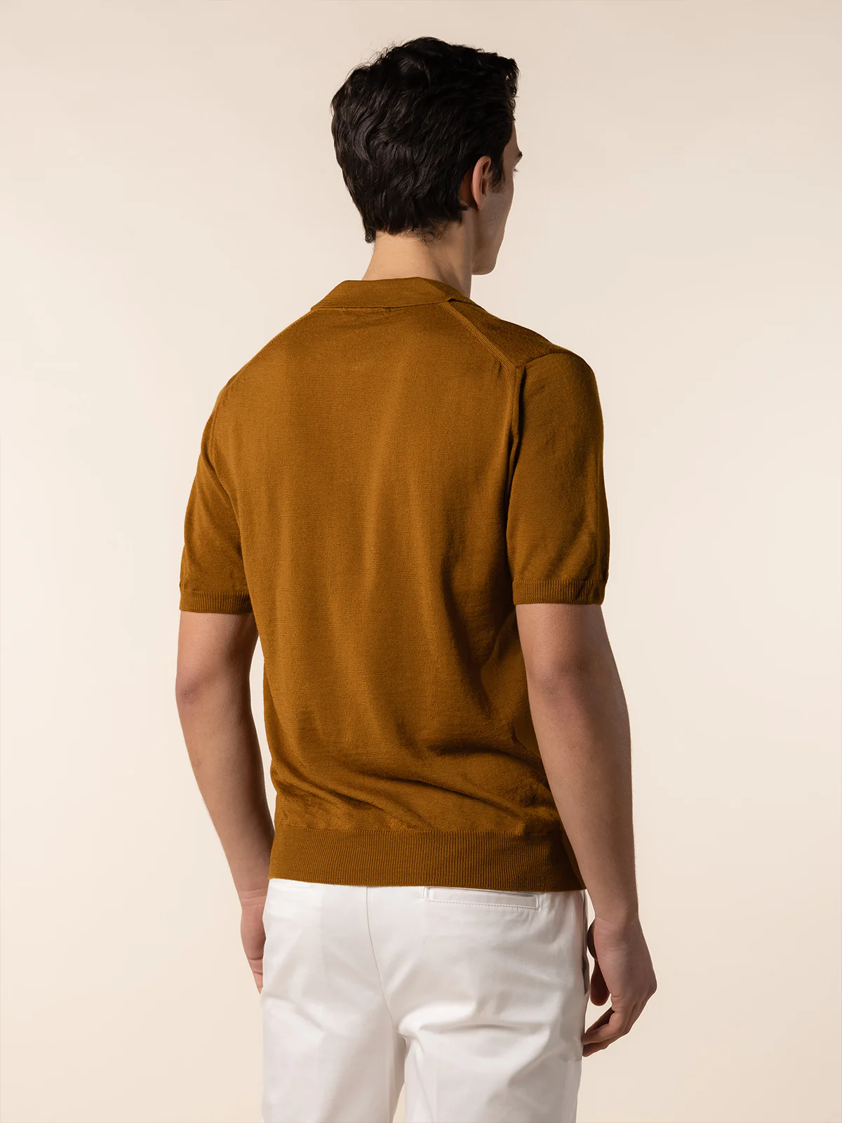 Shortsleeve Buttonless Polo Saffron - Image 5