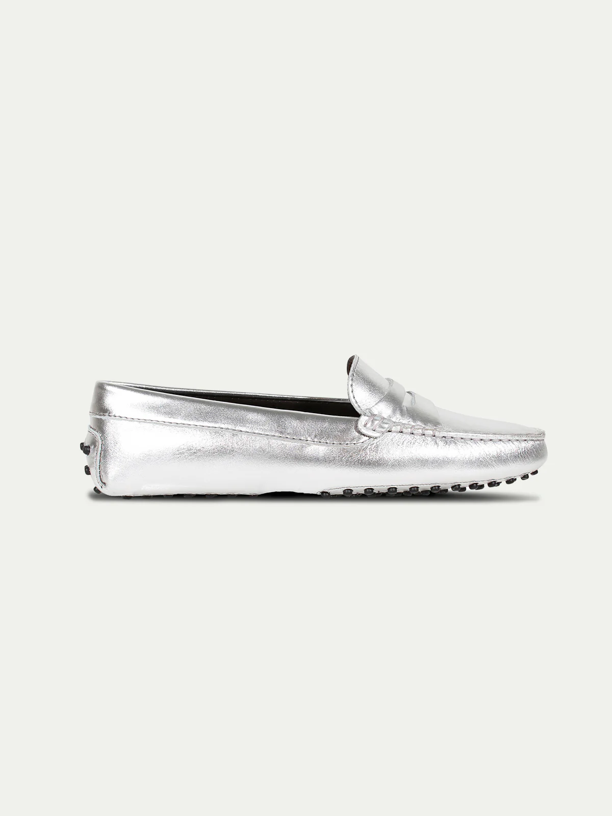 Silver Leather Driving Shoes - Image 4