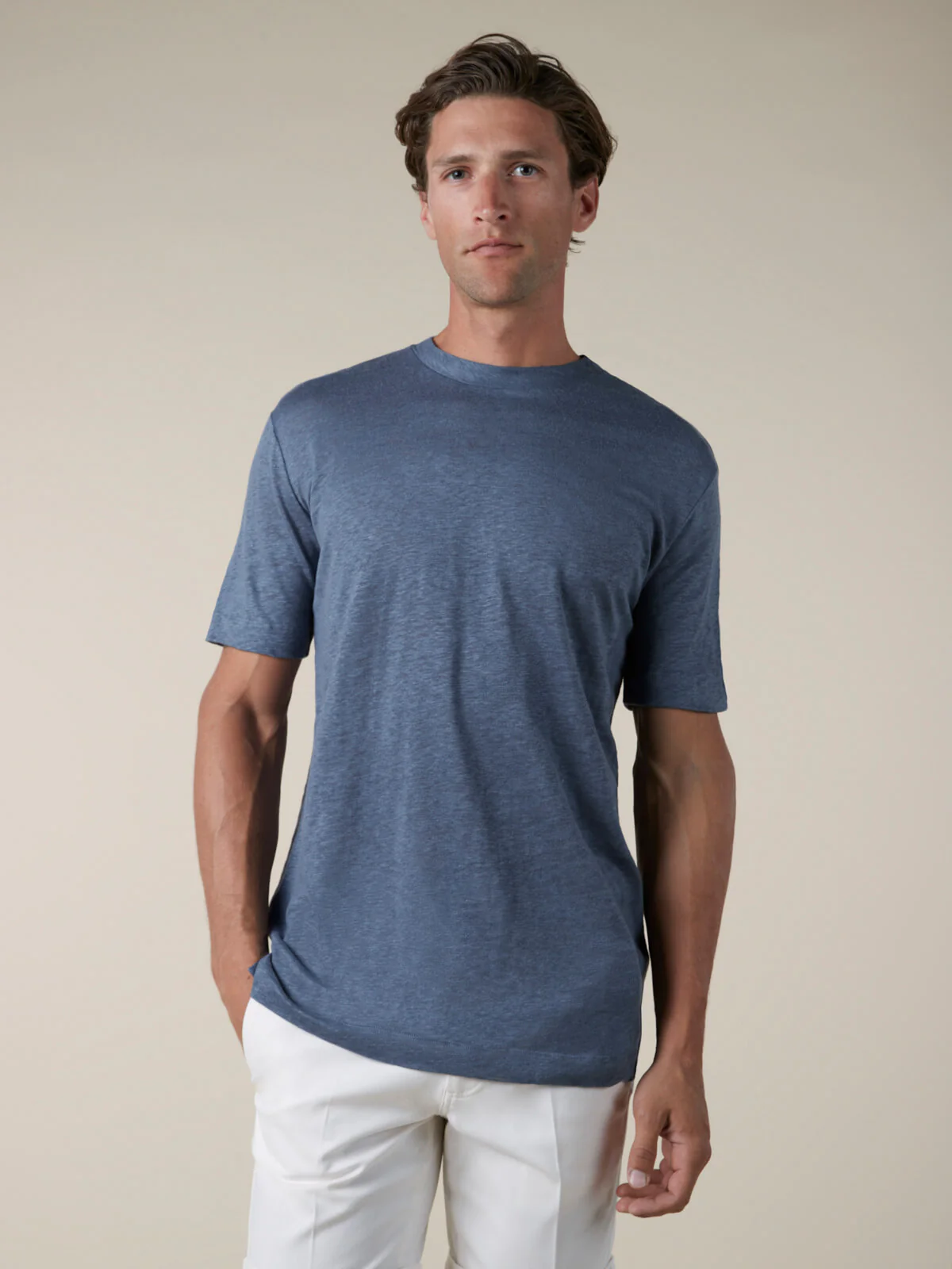 Steel Blue Linen City T-shirt - Image 5