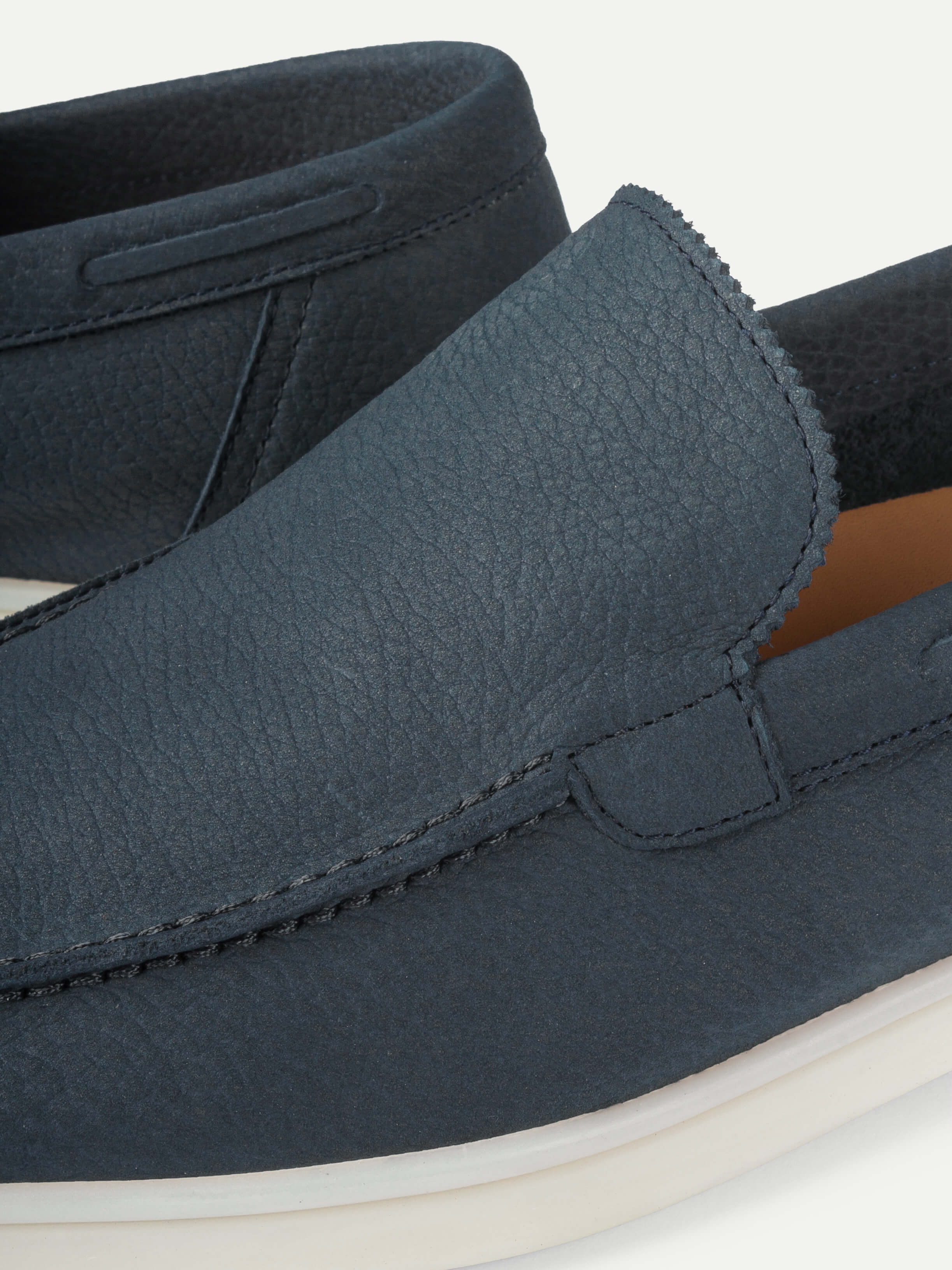 Steel Blue Nubuck Yacht Loafers - Image 3