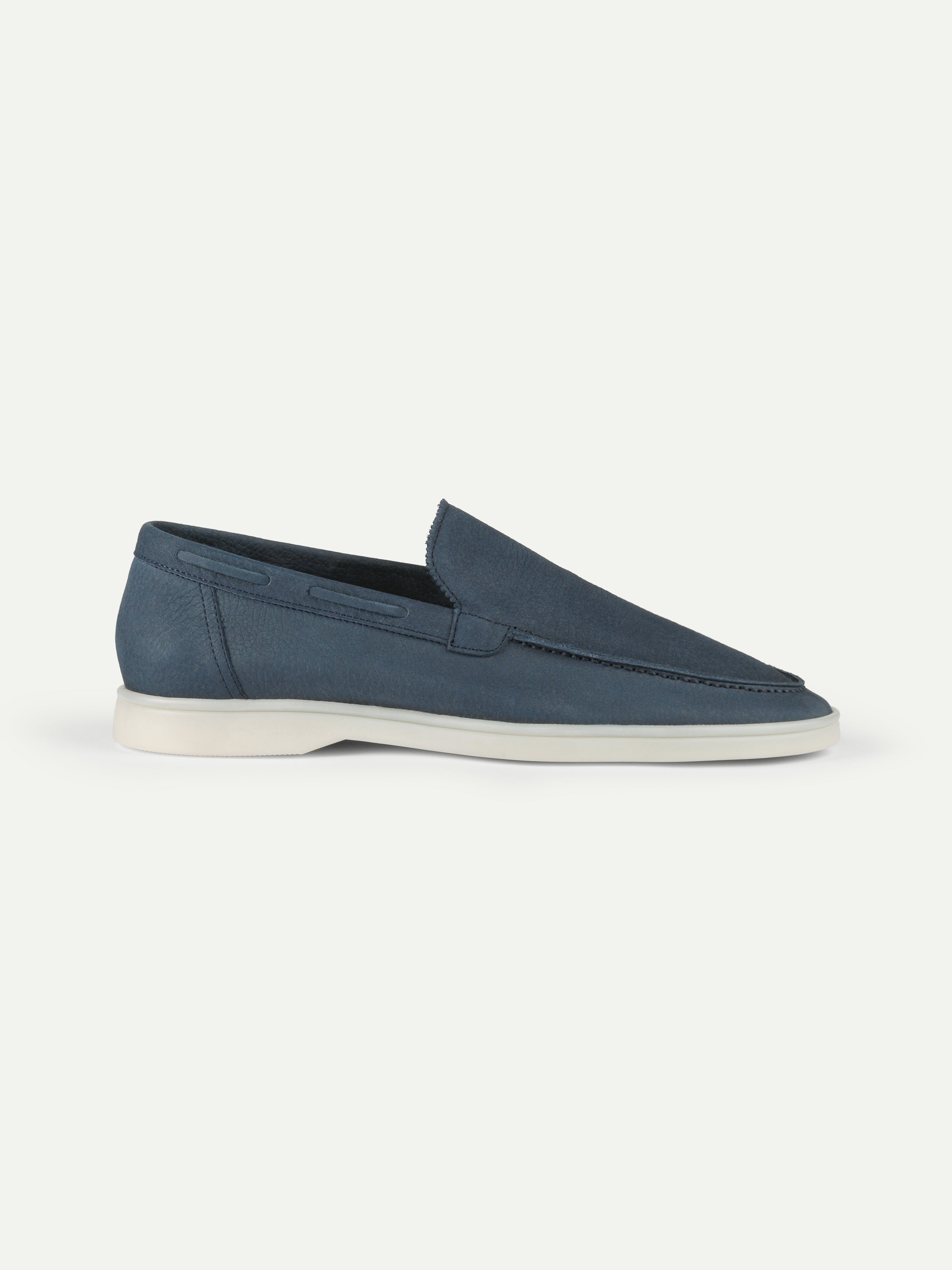 Steel Blue Nubuck Yacht Loafers - Image 5