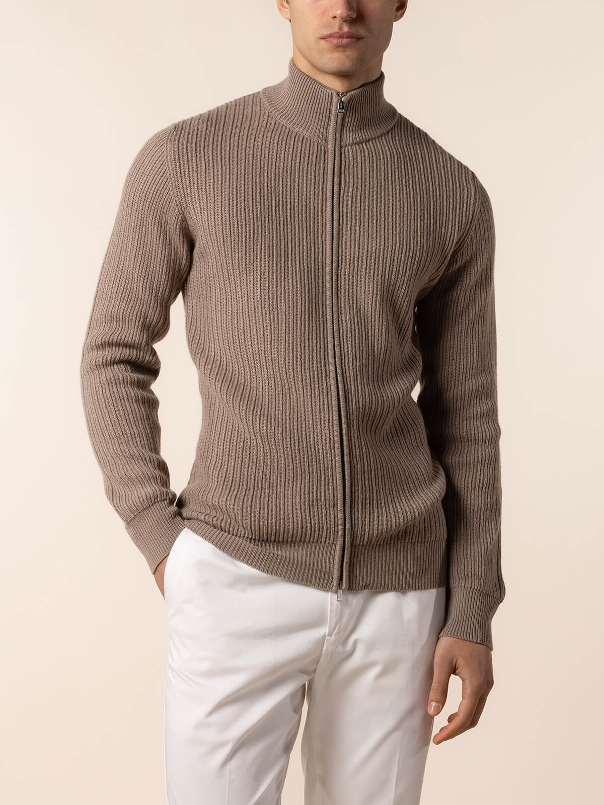 Taupe Rib Vest - Image 2