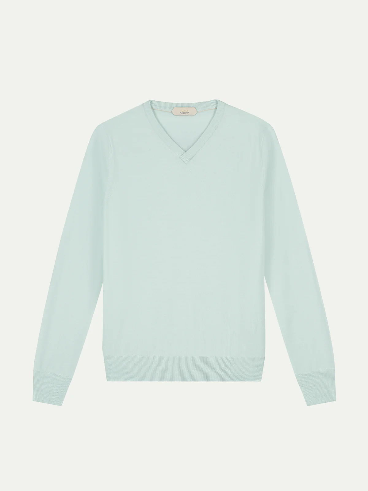 Extrafine Merino V-Neck Light Aqua