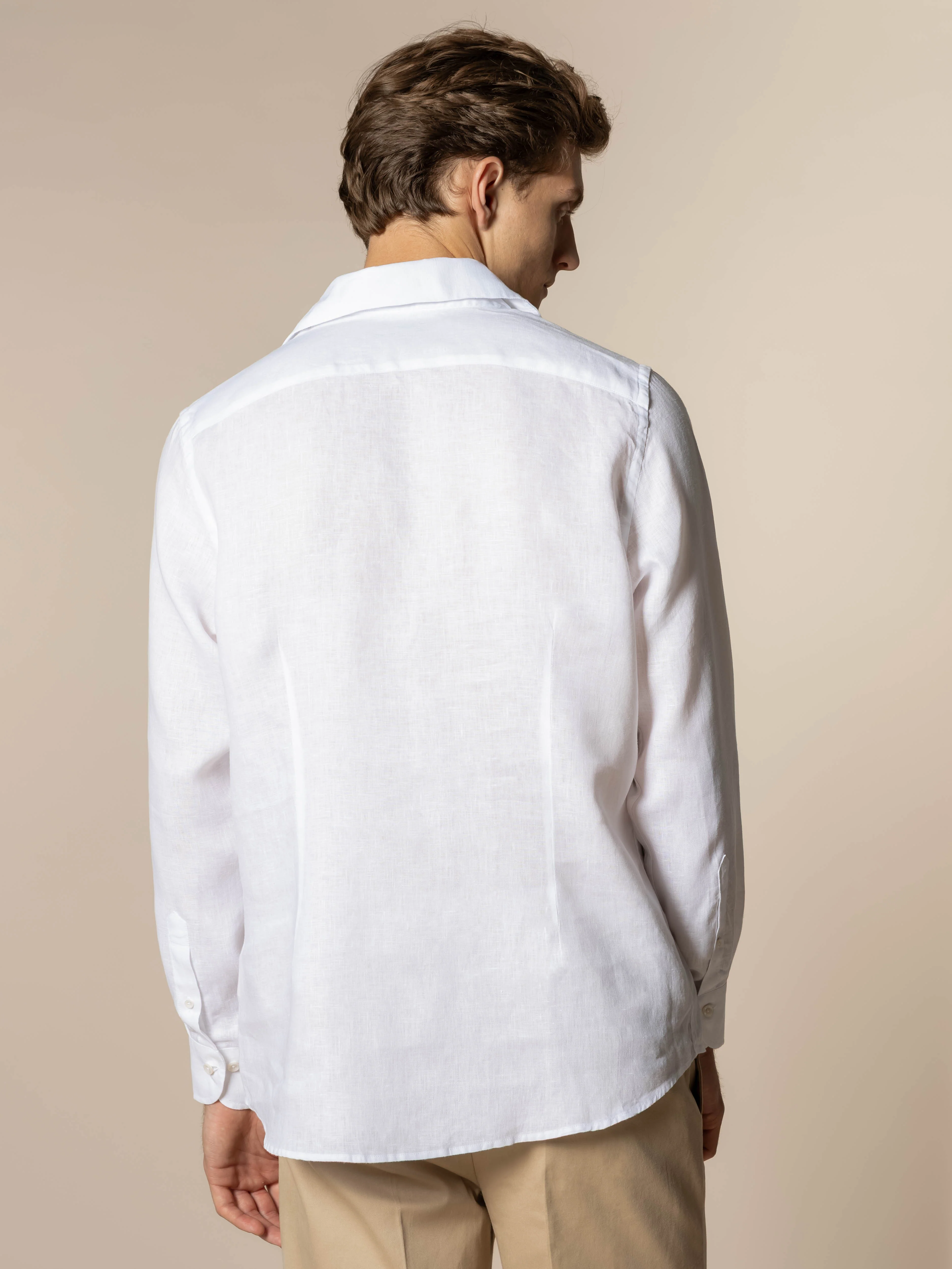 White Linen Pop-over Shirt - Image 5