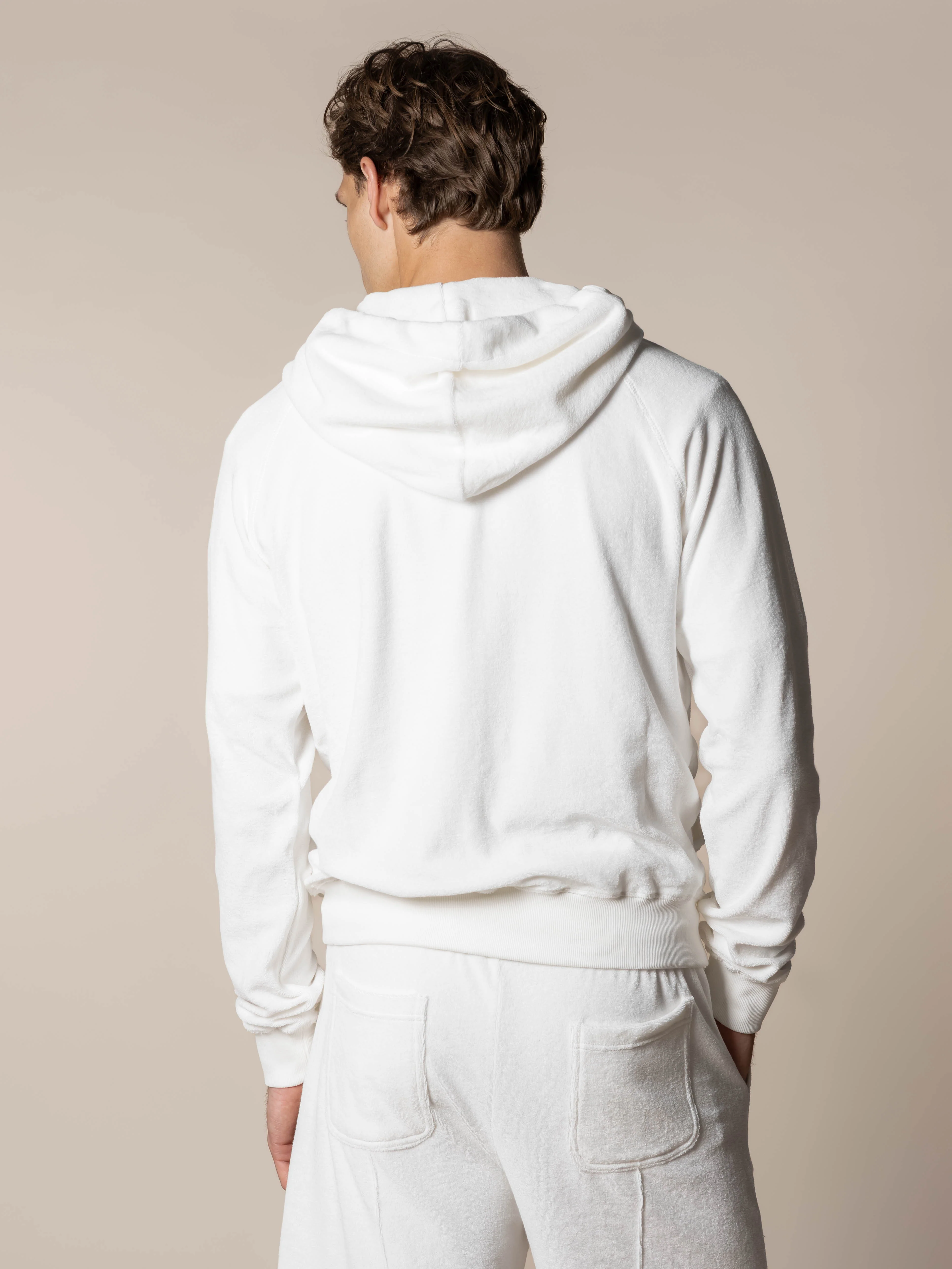 White Terry Towelling Zipper Vest - Image 5