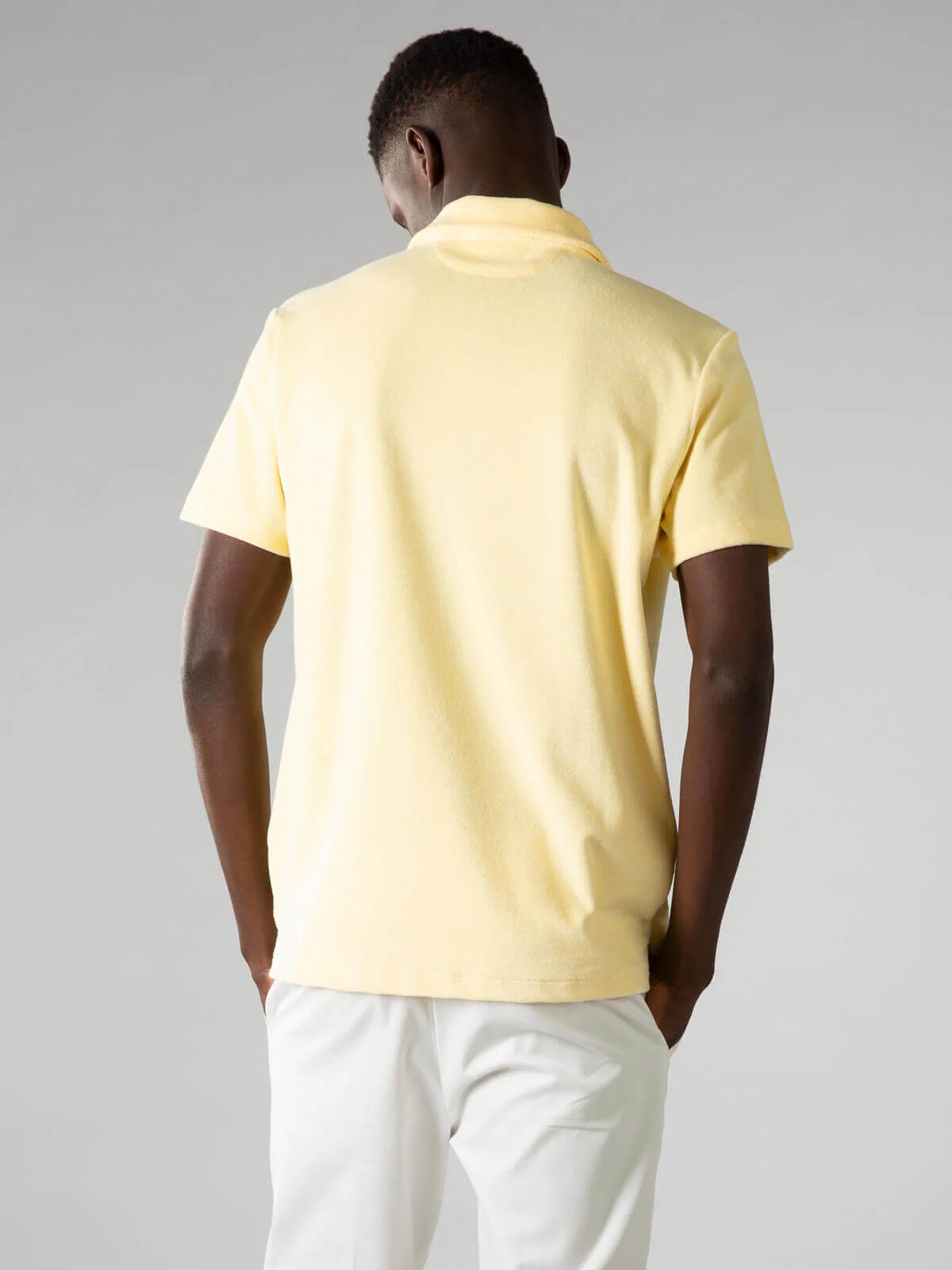 Yellow Terry Towelling Polo Shirt - Image 3